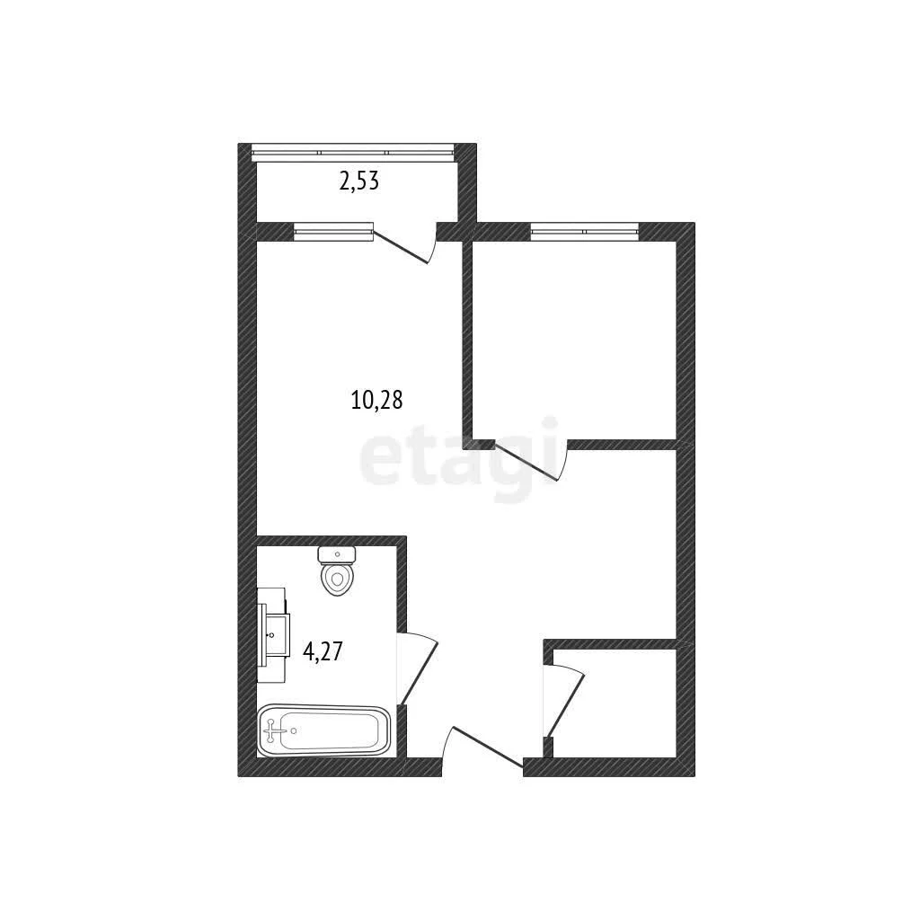 1-к квартира, 34м² (улица Григория Пономаренко, 45) - миниатюра 12