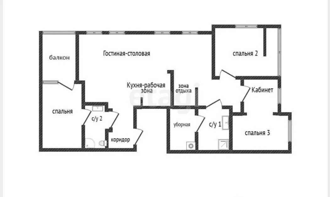 3-к квартира, 207.3м² (улица Фёдора Лузана, 19) - миниатюра 50