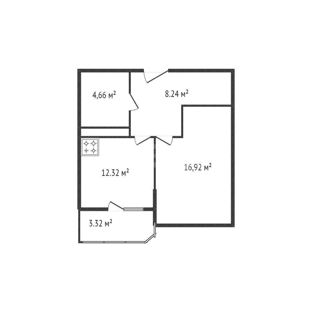 1-к квартира, 43.14м² (Ростовское шоссе, 30/6к2) - изображение 1