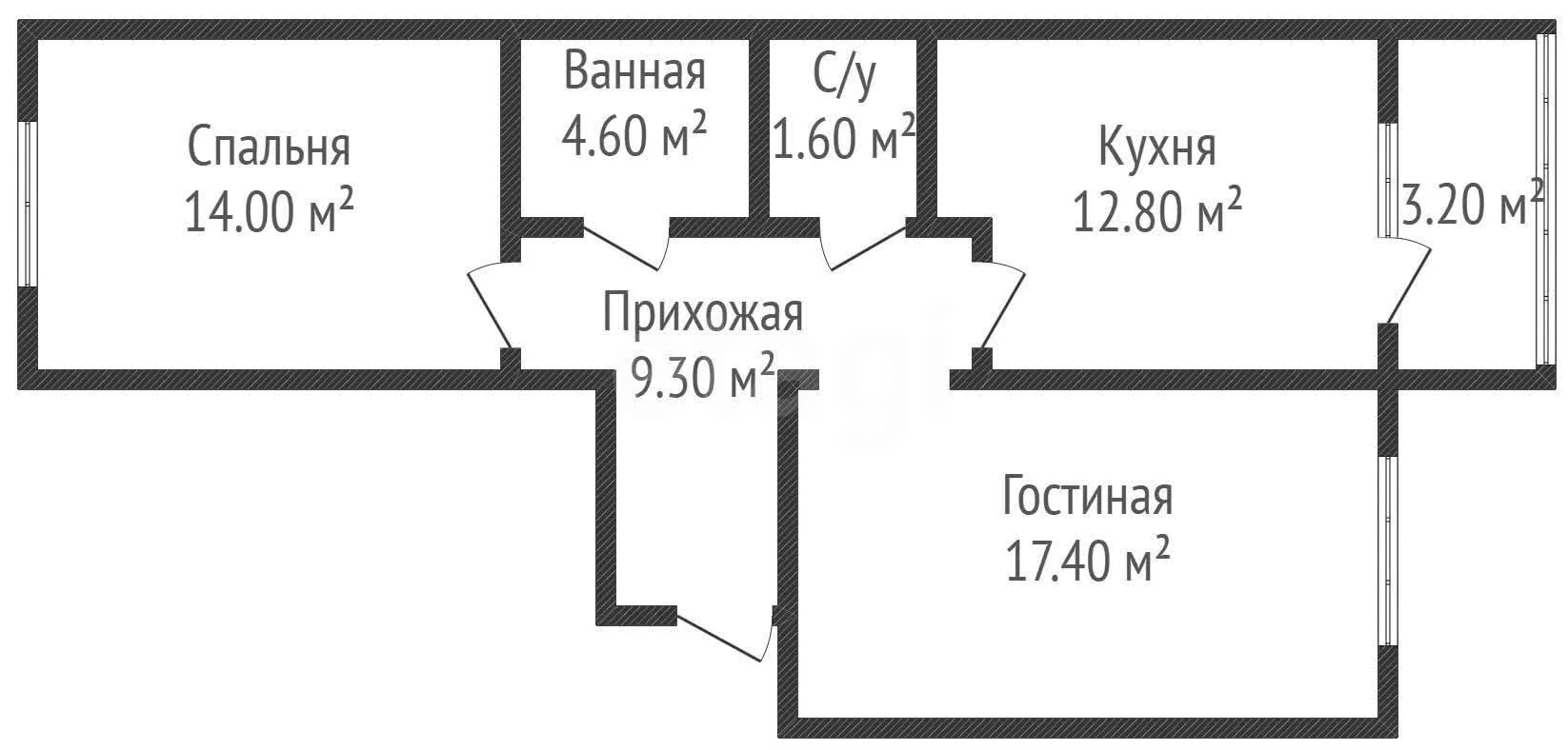 2-к квартира, 59.7м² (улица Западный Обход, 65к1) - миниатюра 50