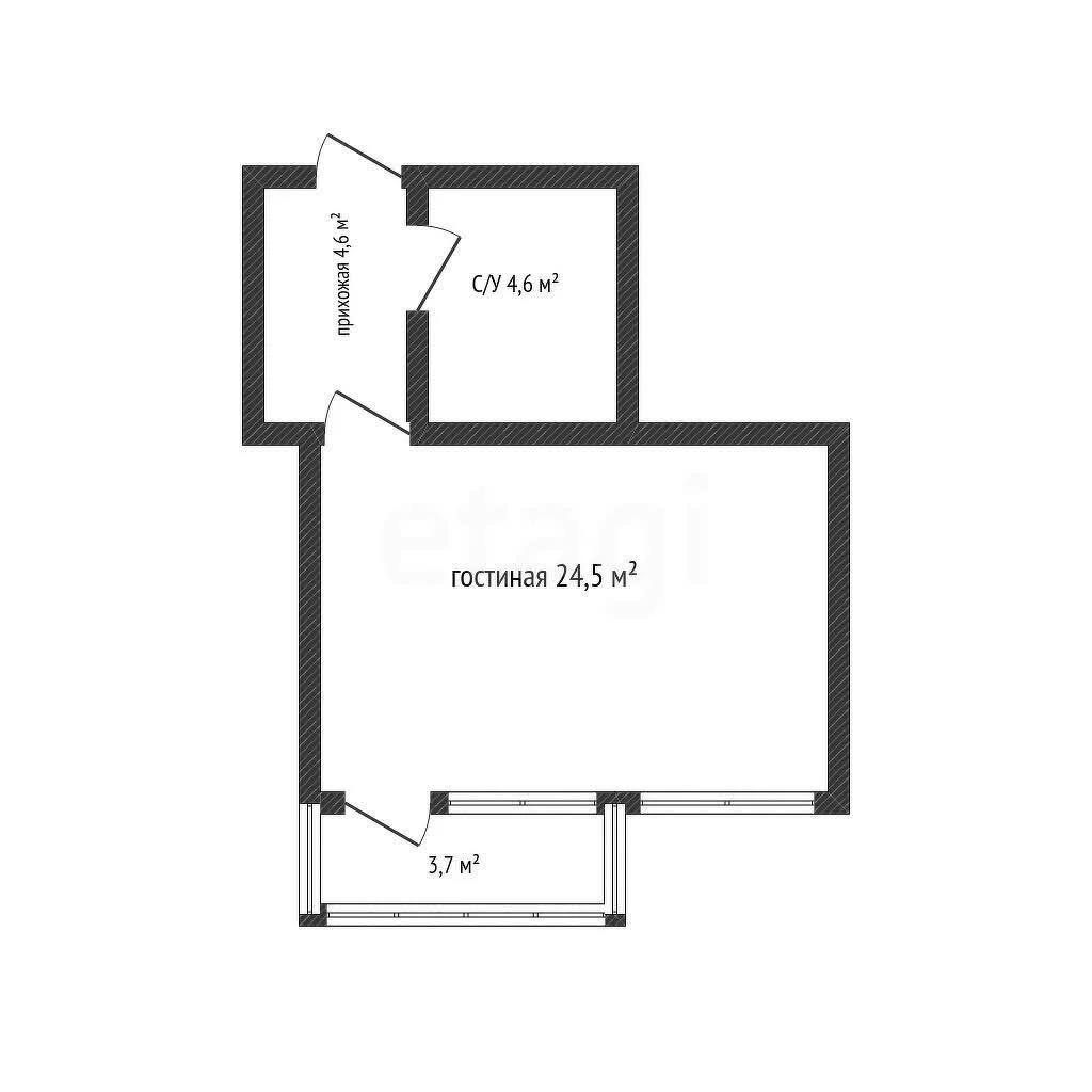 1-к квартира, 33.8м² (Старокубанская улица, 123ак1) - изображение 1