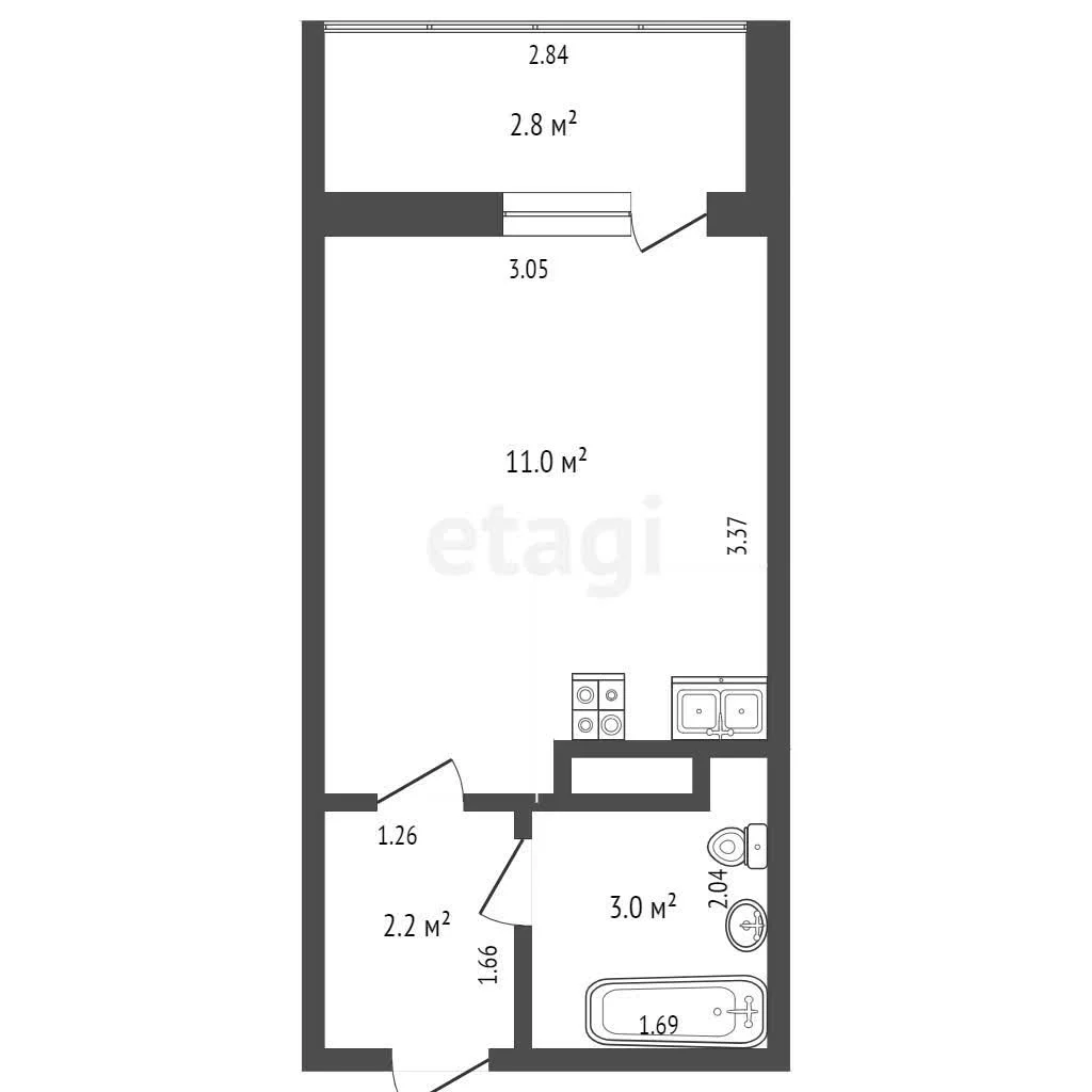 Студия, 16.2м² (улица Ивана Беличенко, 103к1) - миниатюра 8