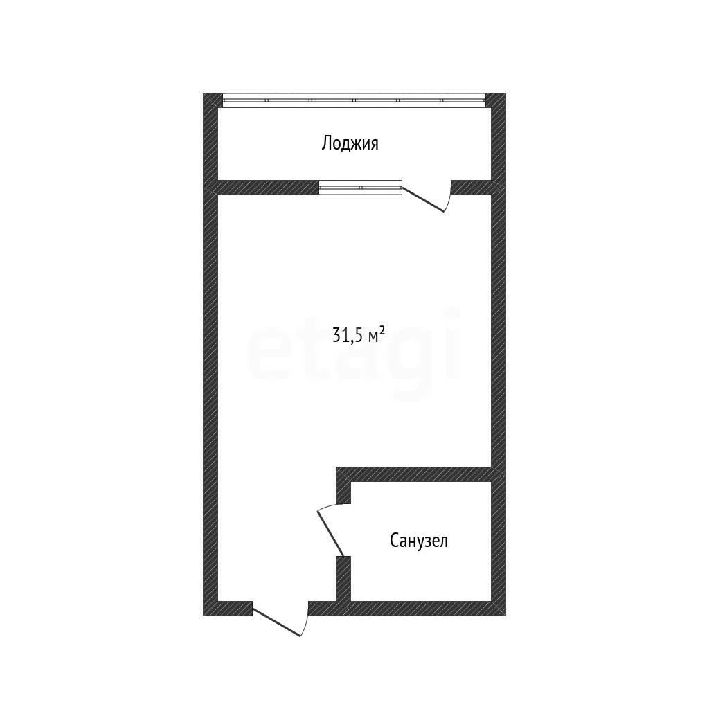Студия, 31.5м² (улица имени Ивана Лотышева, 11) - изображение 1