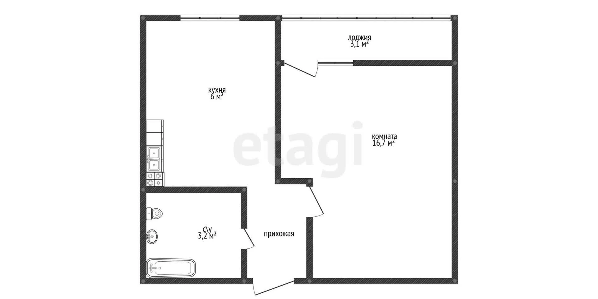 Студия, 26.2м² (Заполярная улица, 39к10) - миниатюра 10