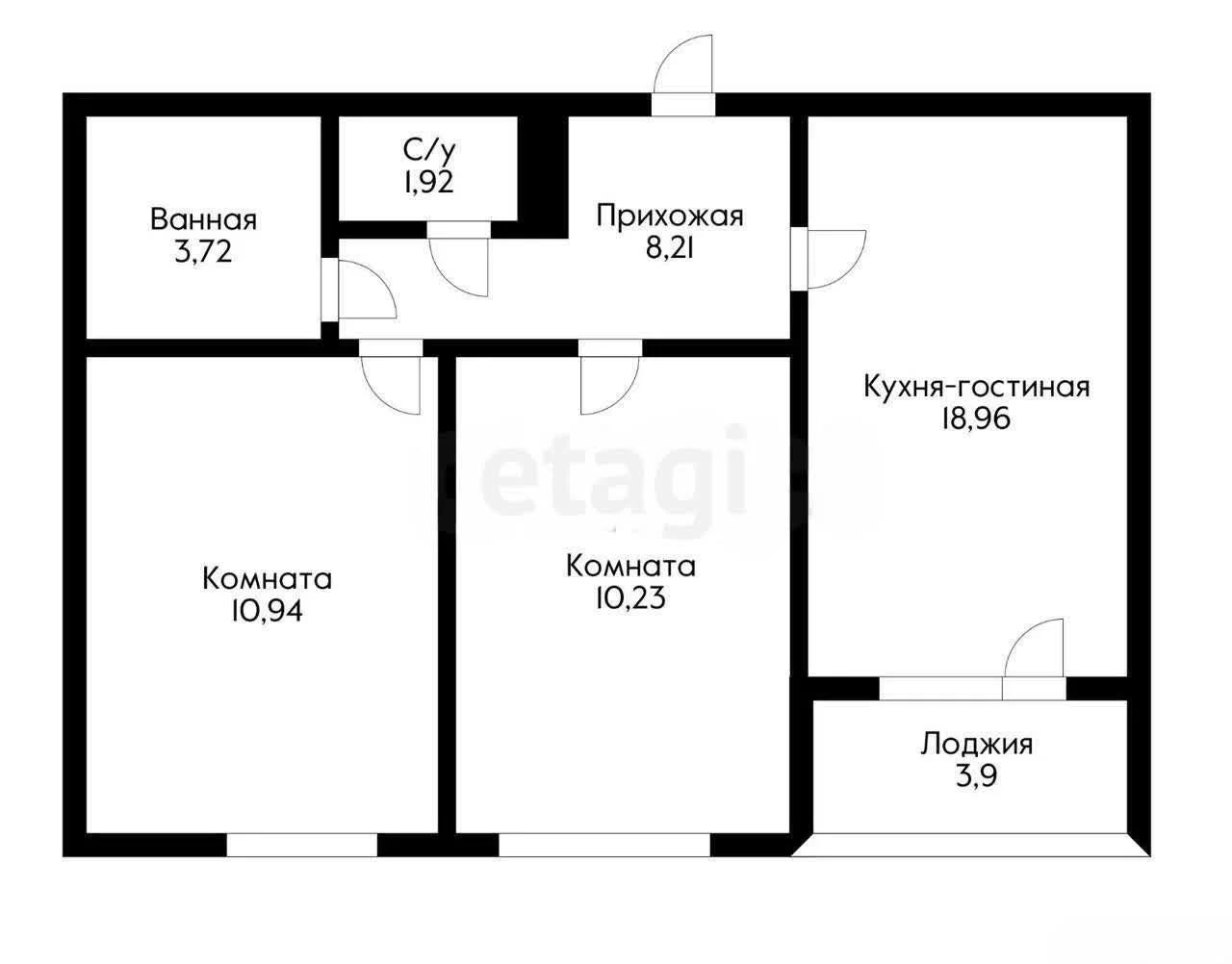2-к квартира, 53.1м² (Колхозная улица, 5/2) - миниатюра 11