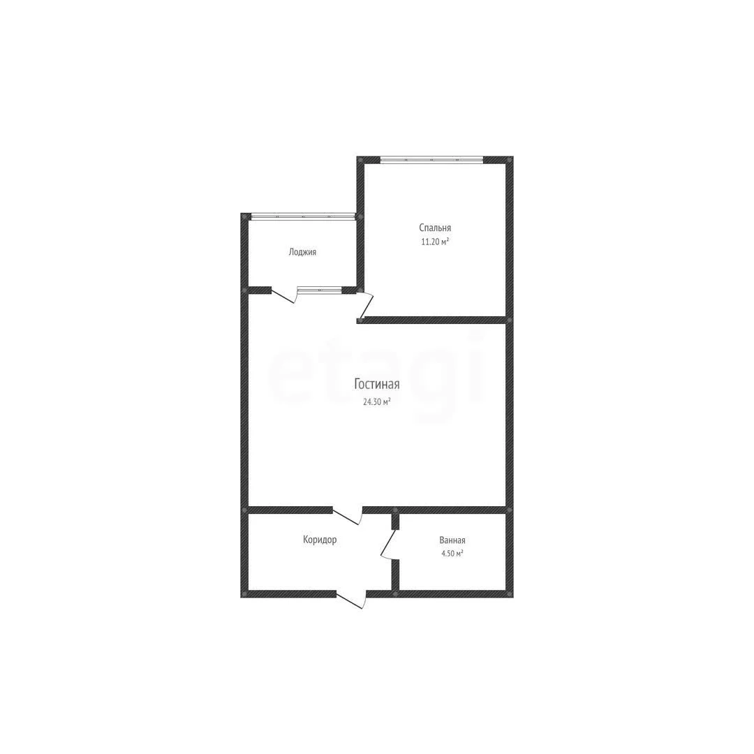 1-к квартира, 45.9м² (Войсковая улица, 4к12) - изображение 1