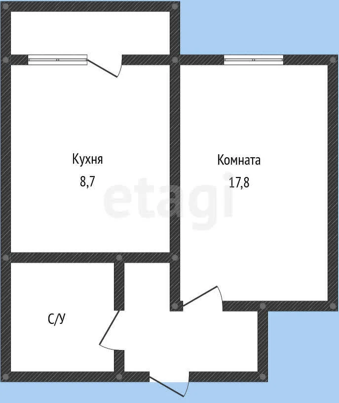 1-к квартира, 37.1м² (улица имени Валерия Вишневецкого, 11к1) - миниатюра 7