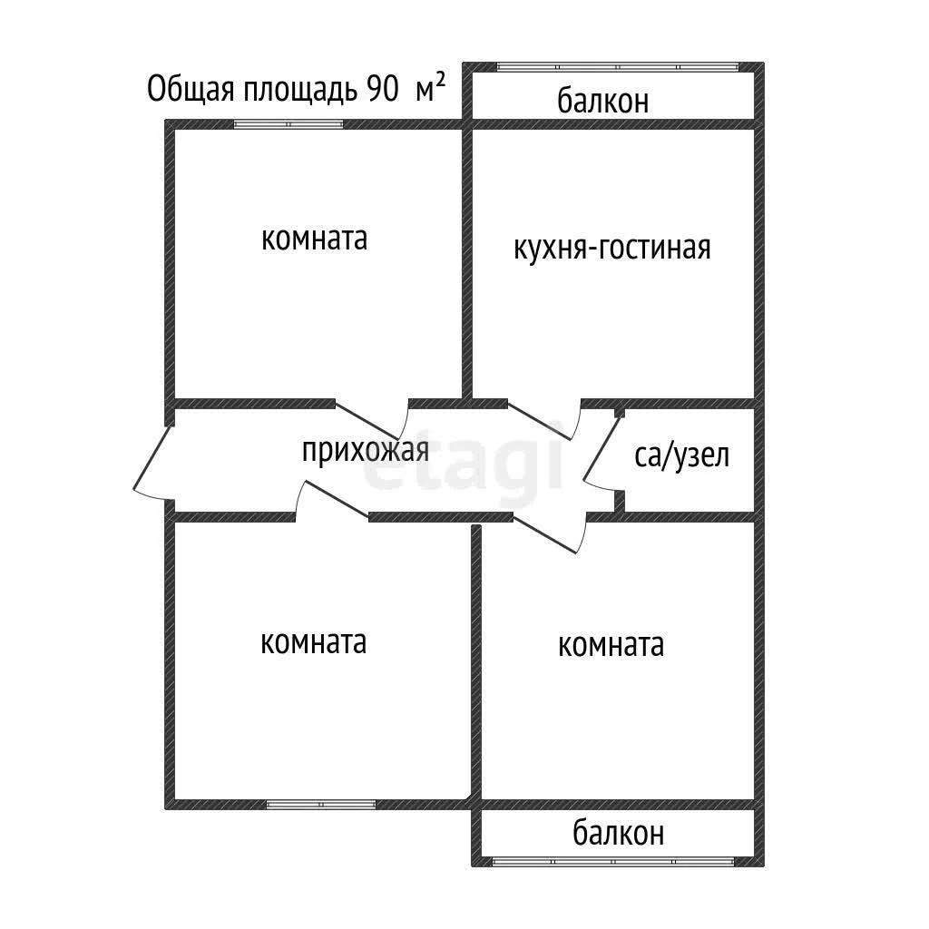 3-к квартира, 89.8м² (улица Академика Лукьяненко, 28) - миниатюра 8