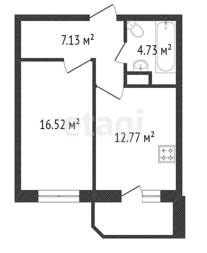 1-к квартира, 40.3м² (Российская улица, 337) - миниатюра 8