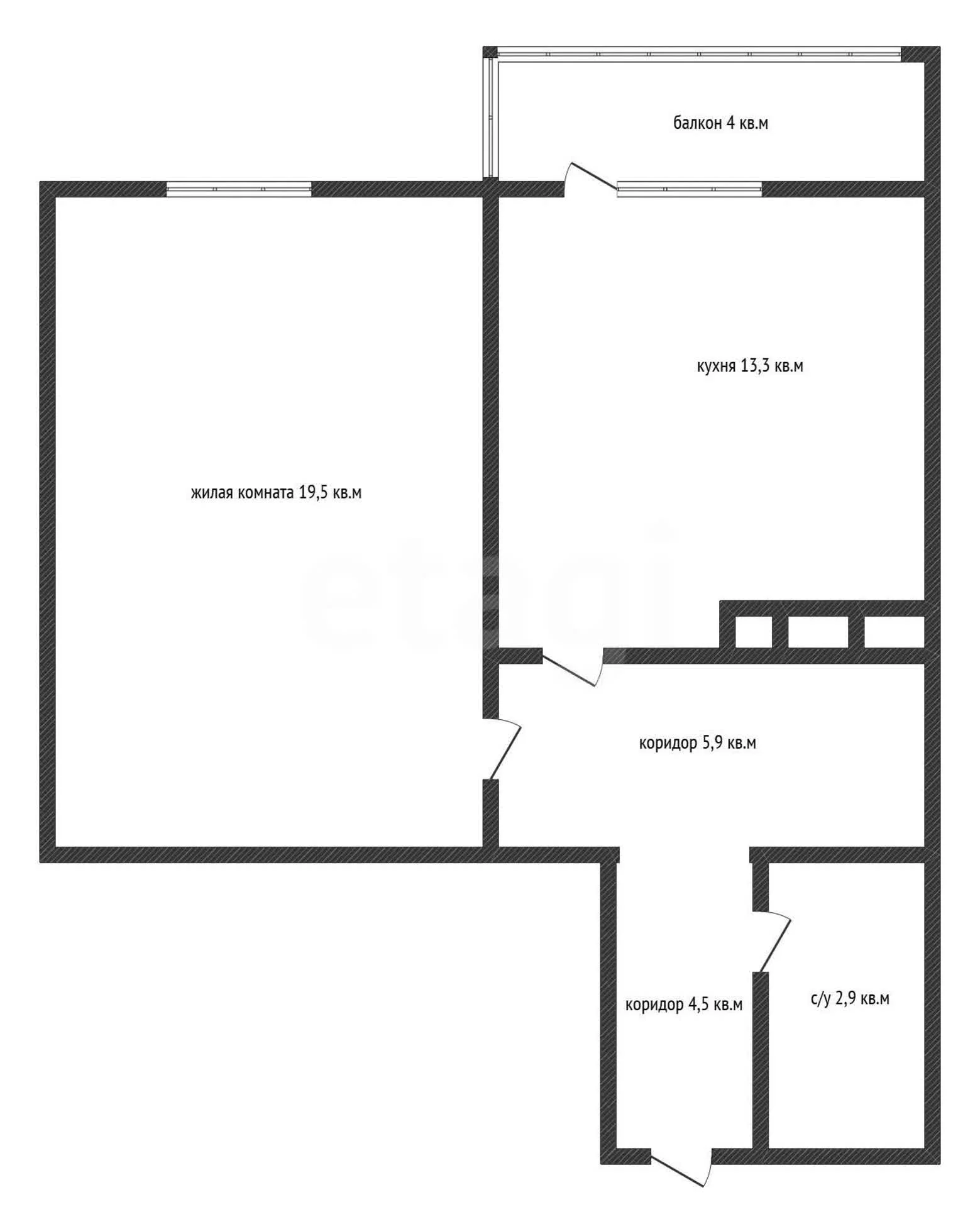 1-к квартира, 43.4м² (Кружевная улица, 14) - миниатюра 41