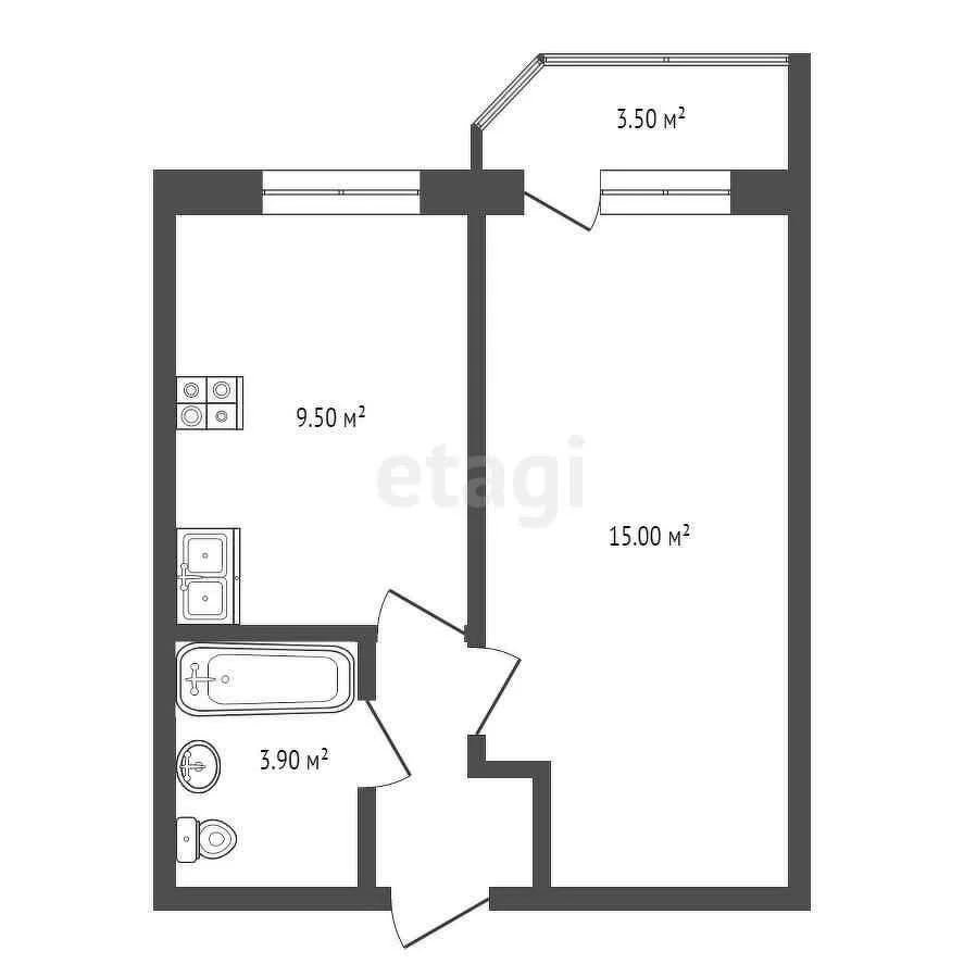 1-к квартира, 31.1м² (улица Евгении Жигуленко, 2а) - миниатюра 25