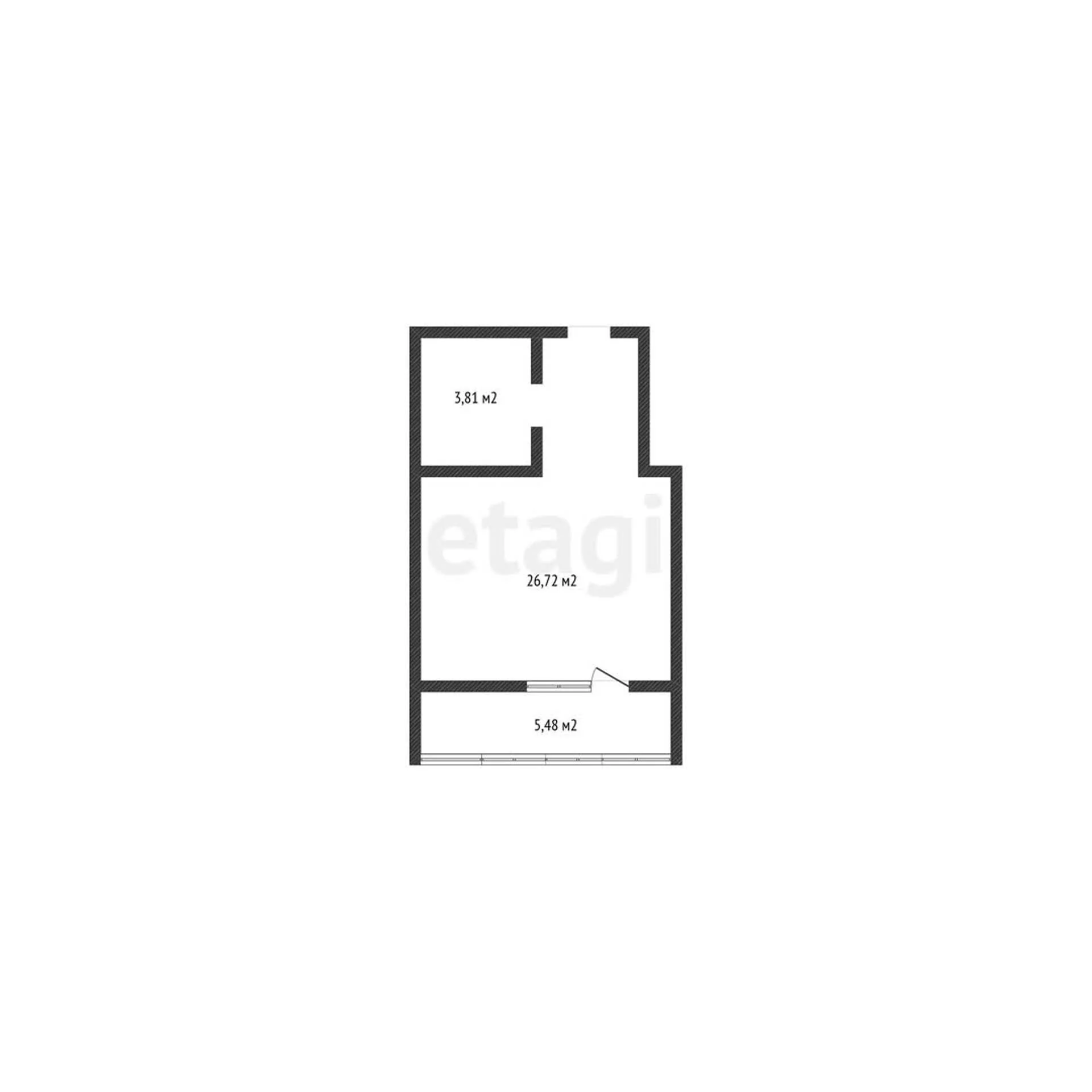 Студия, 26.72м² (улица Григория Булгакова, 8к1) - миниатюра 6