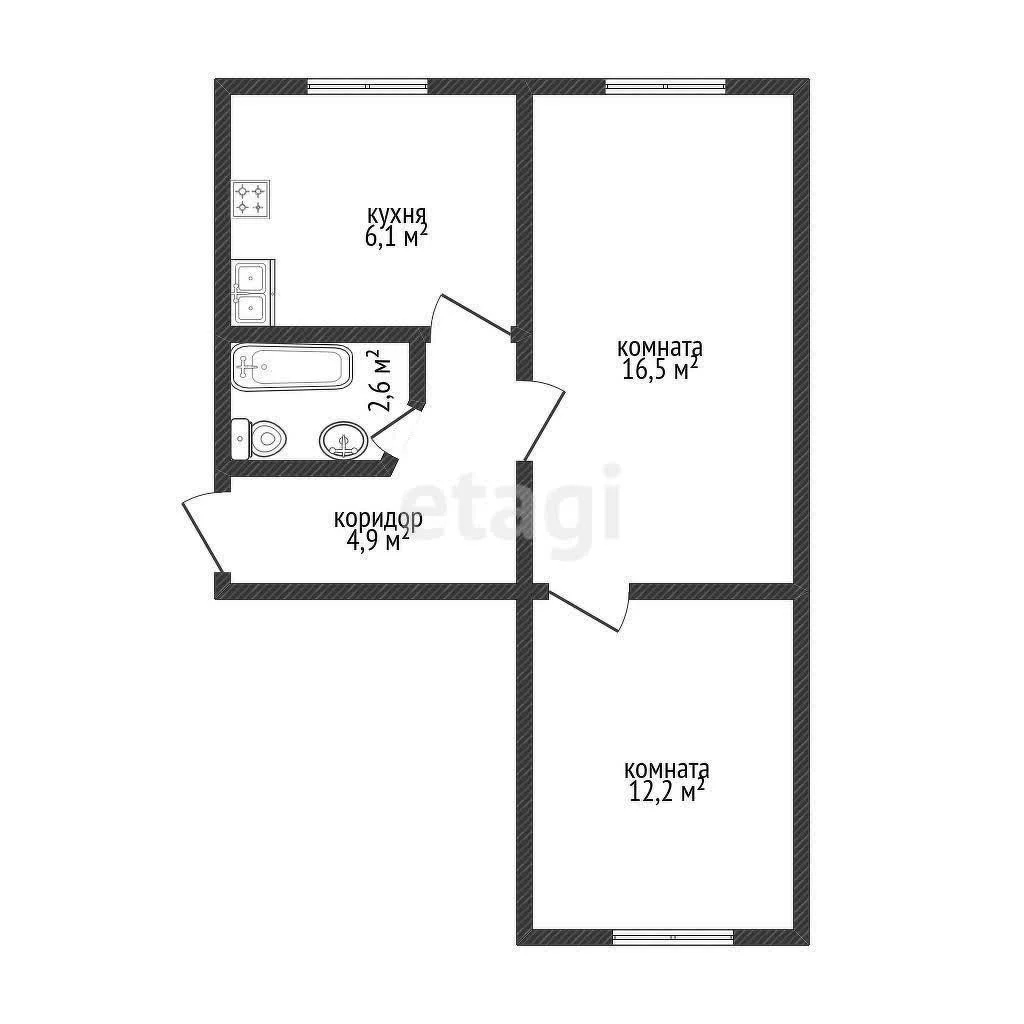 2-к квартира, 42.3м² (улица Вавилова, 5) - миниатюра 16