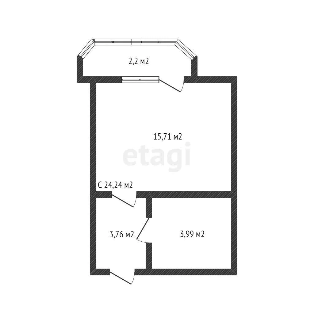 Студия, 23м² (улица Красных Партизан, 1к4) - миниатюра 8