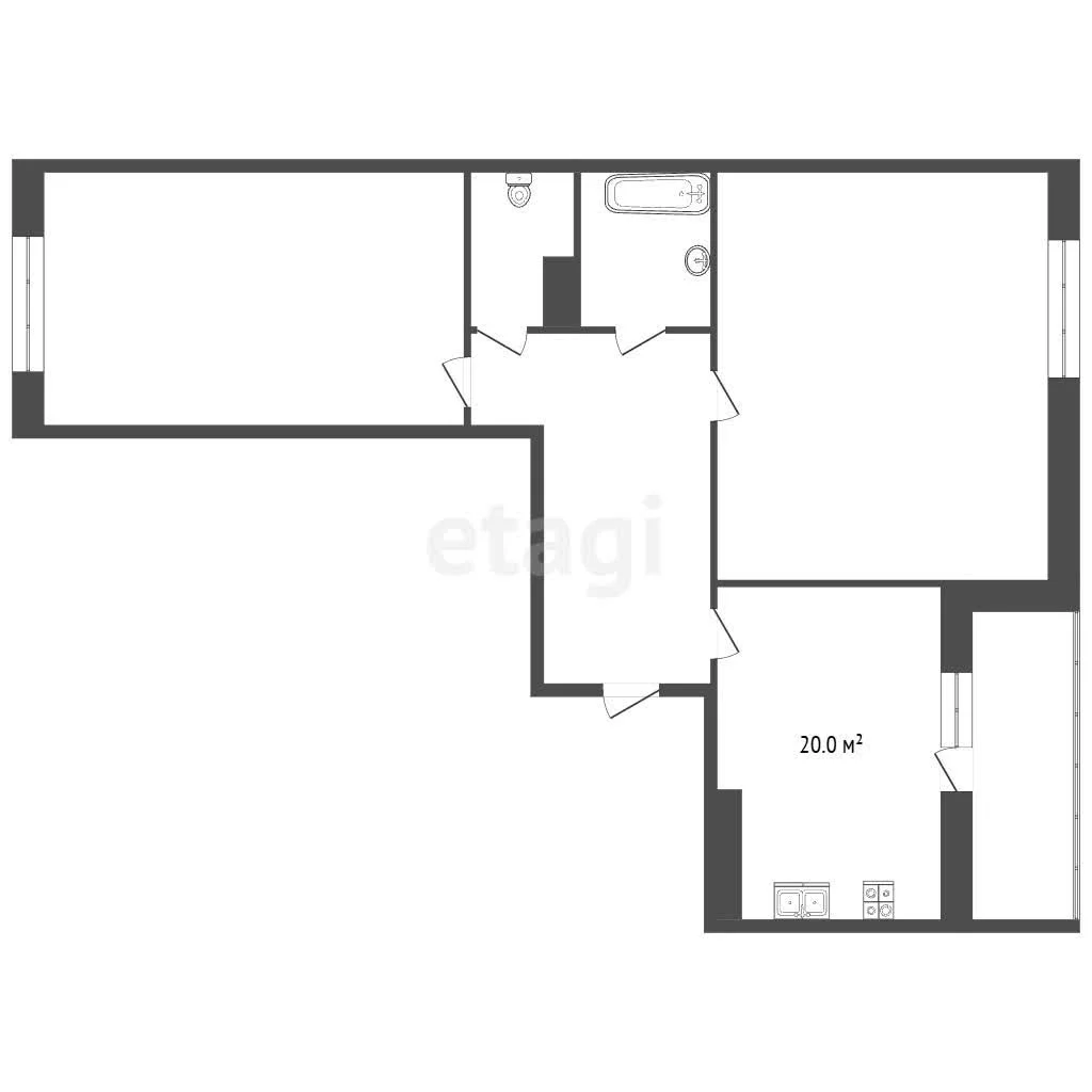 2-к квартира, 65м² (Восточно-Кругликовская улица, 30) - миниатюра 16