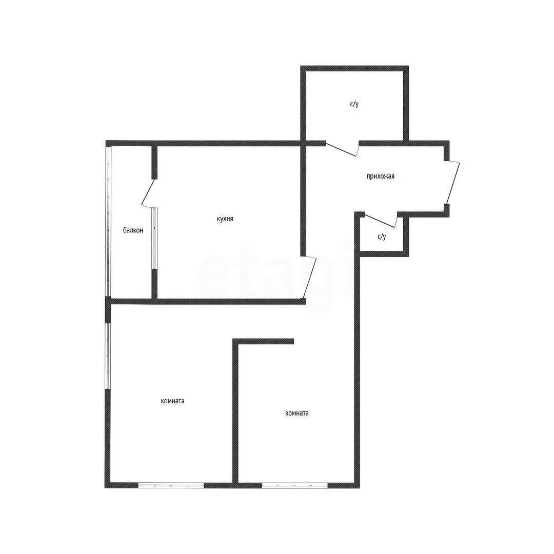 2-к квартира, 55.4м² (улица Автолюбителей, 1/дк3) - миниатюра 2