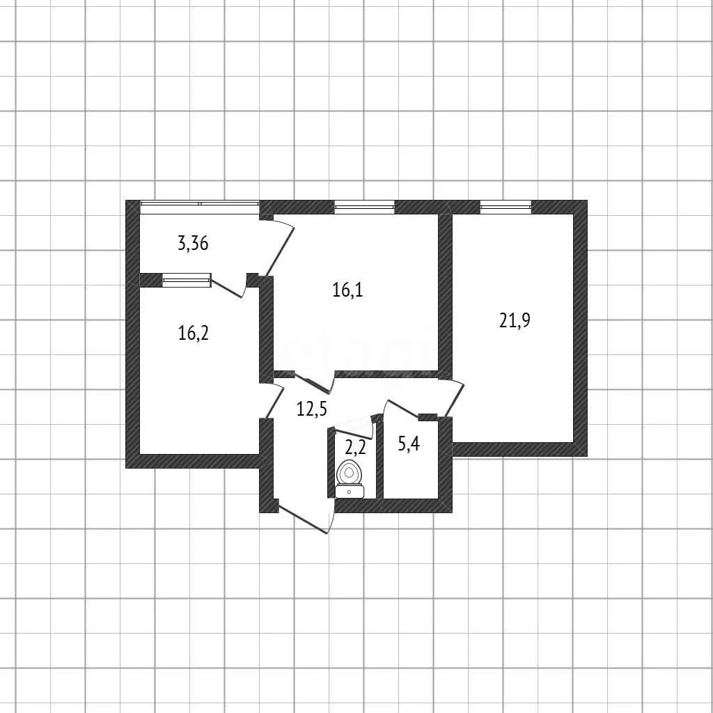 2-к квартира, 74.3м² (Черкасская улица, 101) - миниатюра 15
