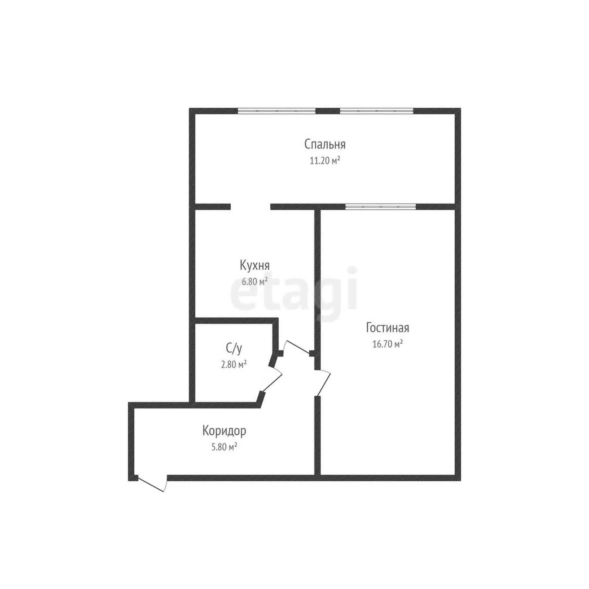 2-к квартира, 43.3м² (Бургасская улица, 21) - миниатюра 14