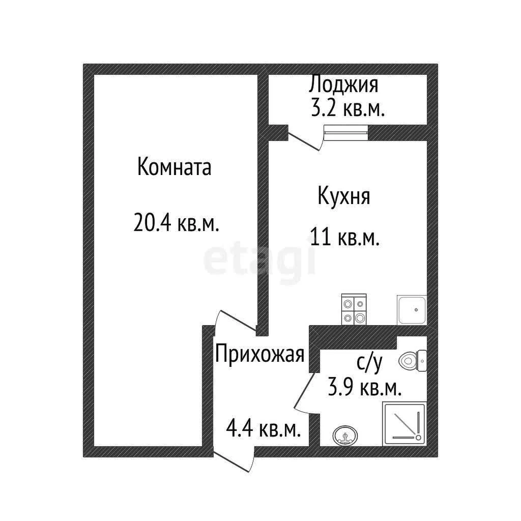 1-к квартира, 39.7м² (Питерская улица, 40к5) - миниатюра 9