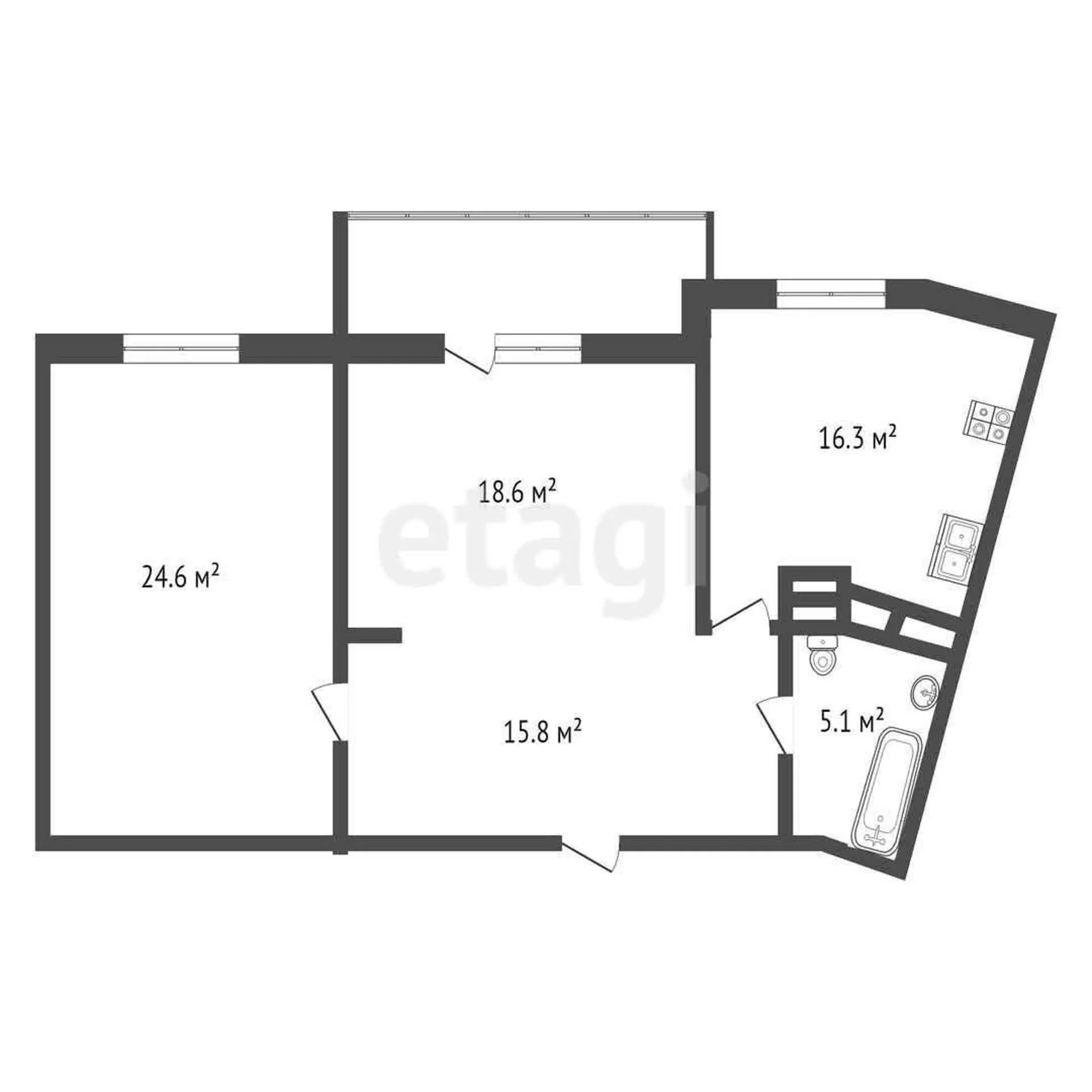 2-к квартира, 78.2м² (улица имени П.М. Гаврилова, 27к1) - миниатюра 15