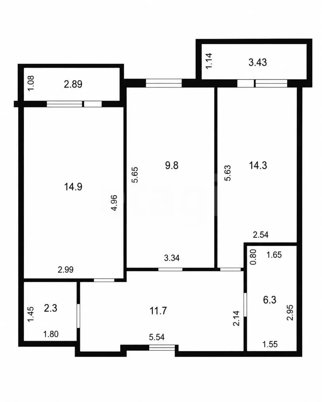 2-к квартира, 63.5м² (улица Петра Метальникова, 11) - миниатюра 10