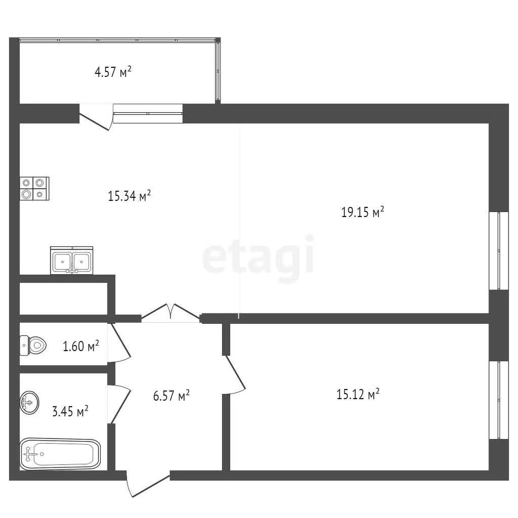 2-к квартира, 61.5м² (улица Снесарева, 10/1) - миниатюра 13
