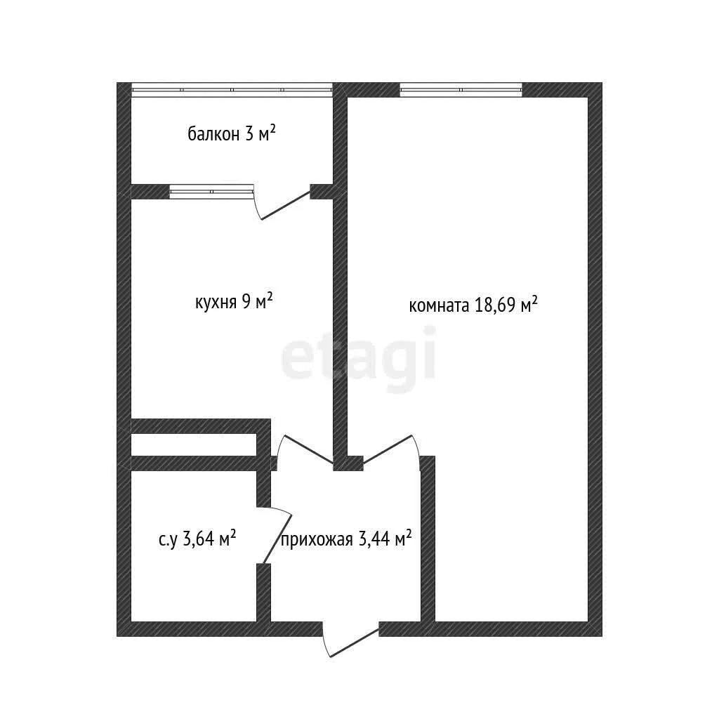 1-к квартира, 34.6м² (Заполярная улица, 39к10) - миниатюра 11