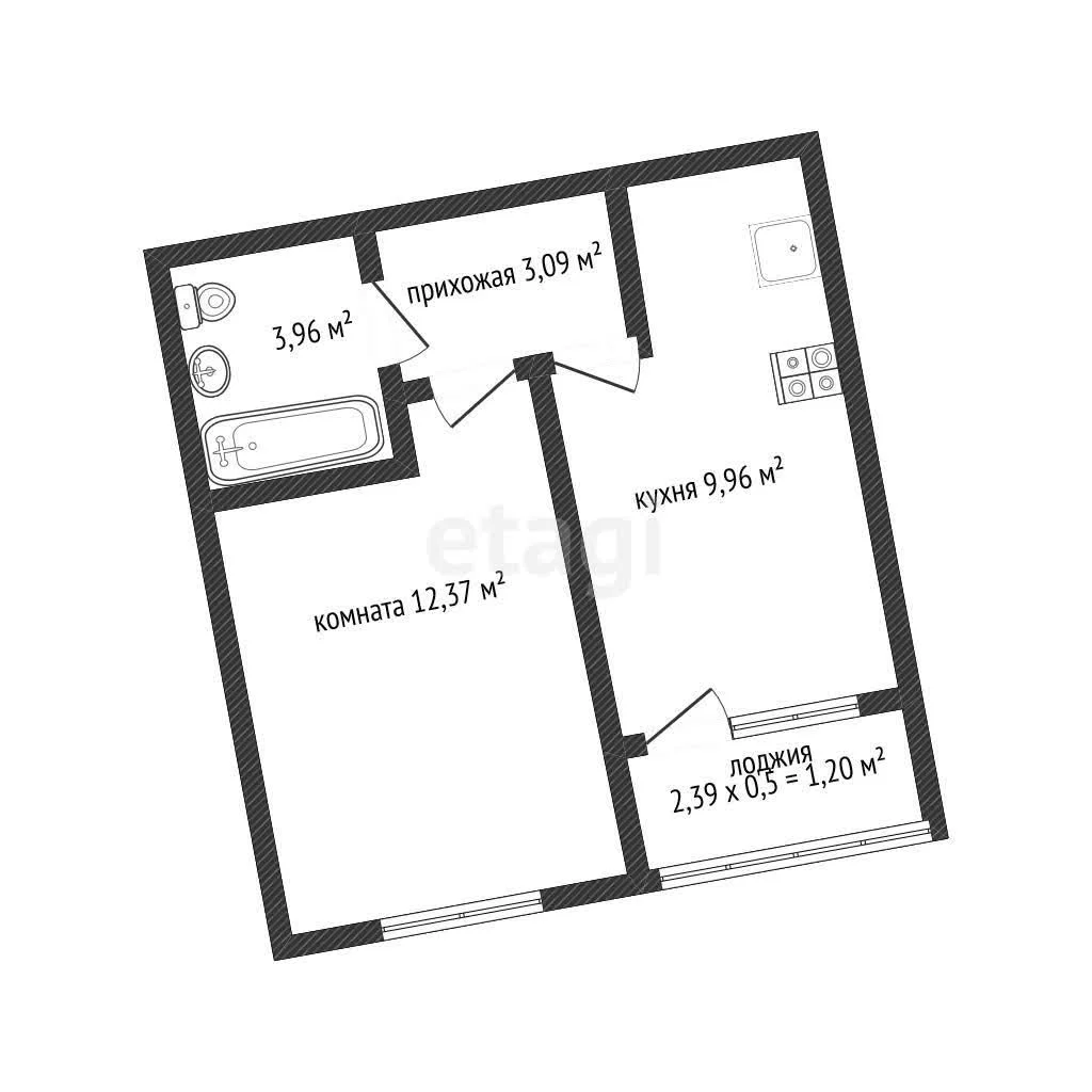 1-к квартира, 30.11м² (Воронежская улица, 47/10) - миниатюра 8