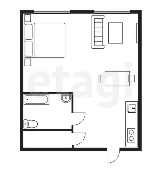 Студия, 14м² (Рашпилевская улица, 61) - миниатюра 10