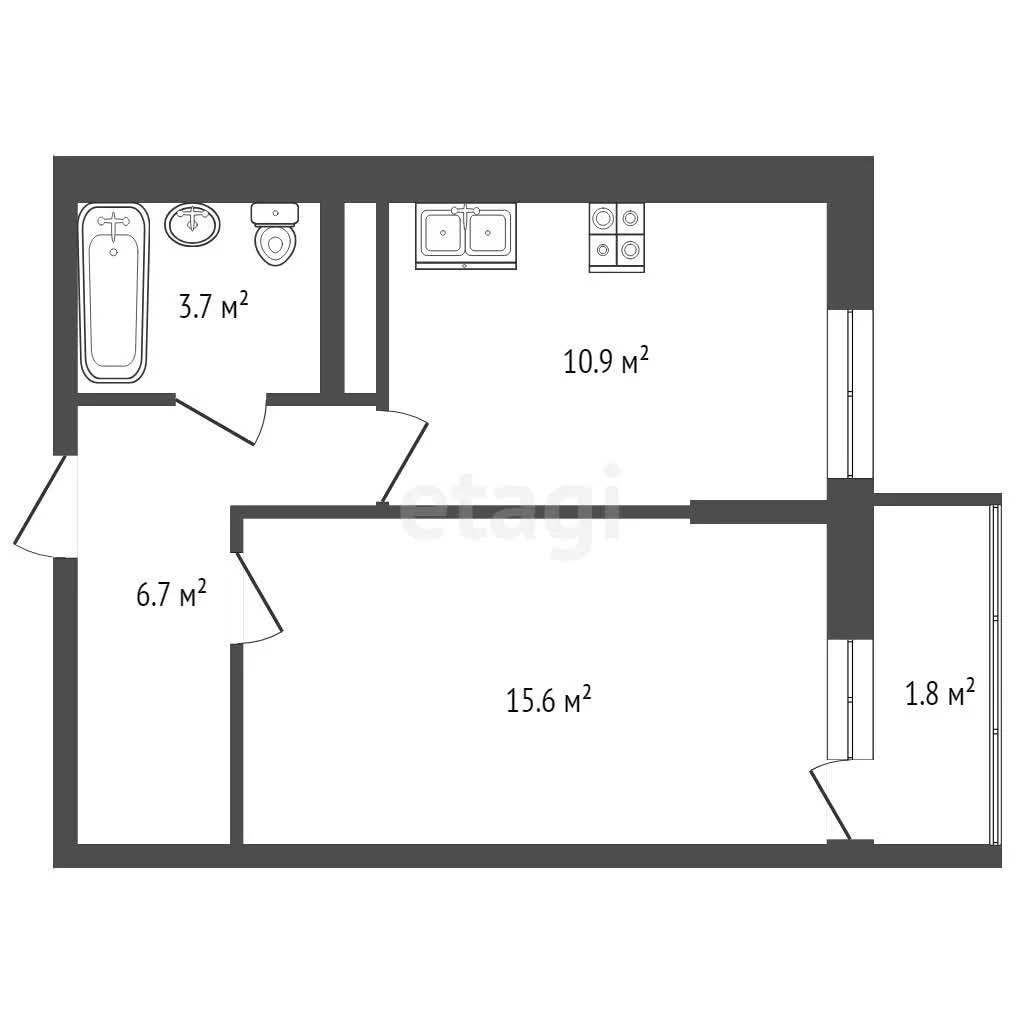 1-к квартира, 38.7м² (улица им. Героя Яцкова И.В., 11/1с4) - миниатюра 18