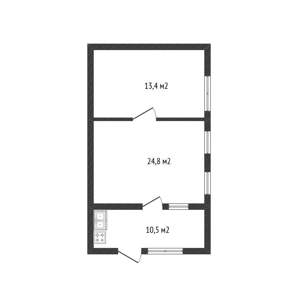 2-к квартира, 48.5м² (Базовская улица, 60) - изображение 1