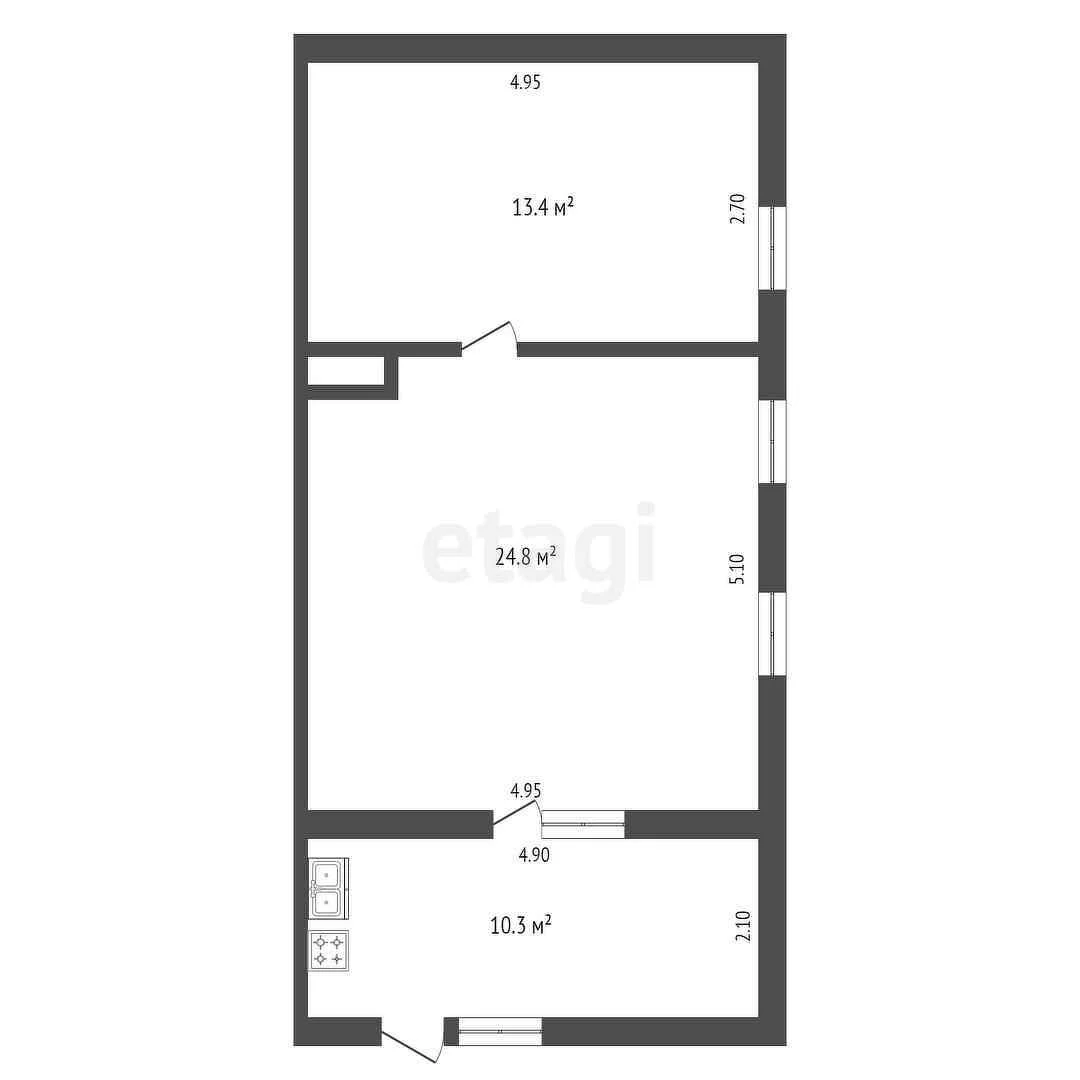 2-к квартира, 48.5м² (Базовская улица, 60) - миниатюра 6