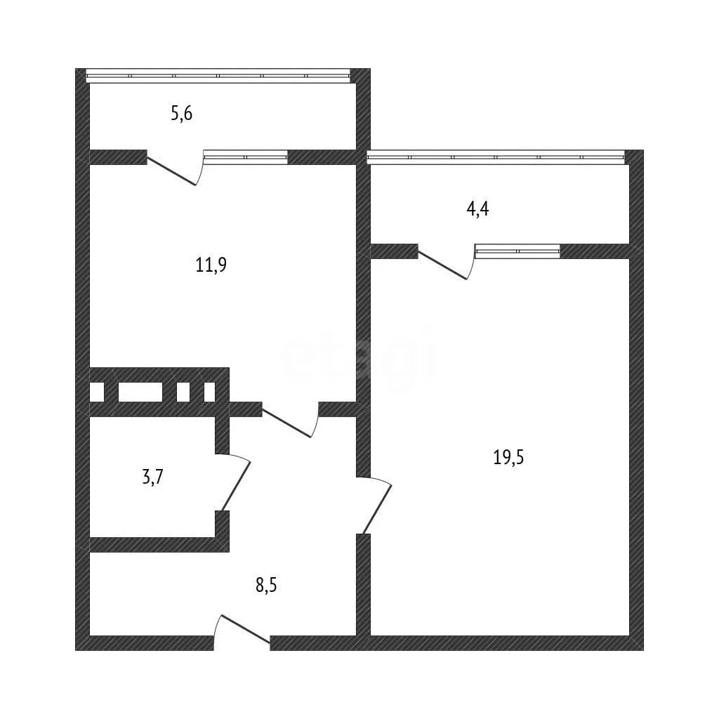 1-к квартира, 43.6м² (улица им. Героя Яцкова И.В., 8) - миниатюра 12
