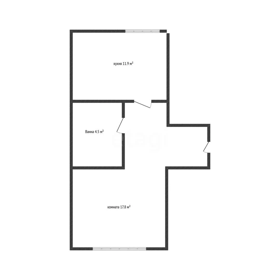 1-к квартира, 41.3м² (улица имени Дунаевского И.И., 13) - миниатюра 6