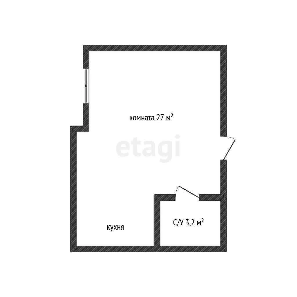 Студия, 30.2м² (Парижская улица, 21) - миниатюра 9