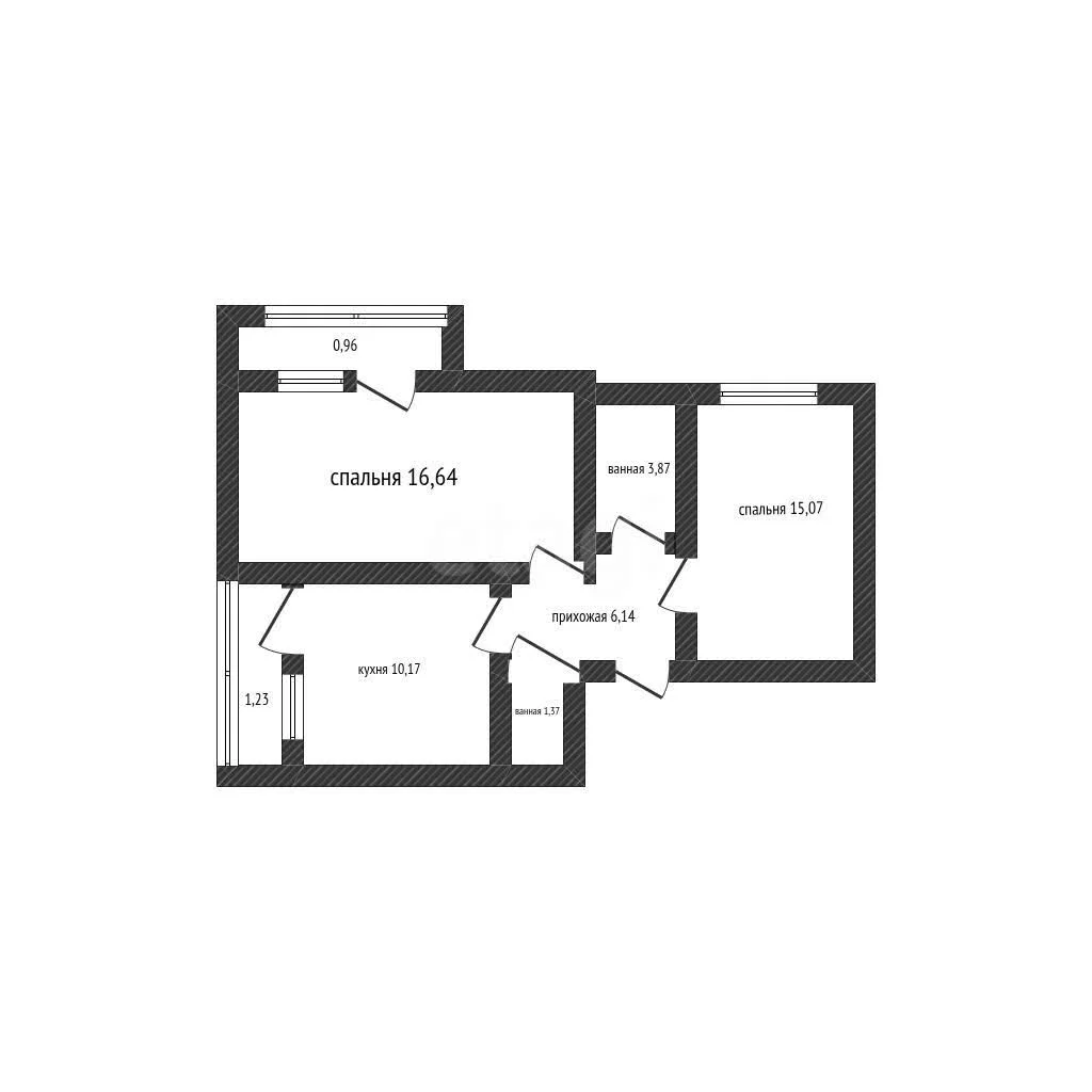 2-к квартира, 53.4м² (улица Западный Обход, 65к1) - миниатюра 5