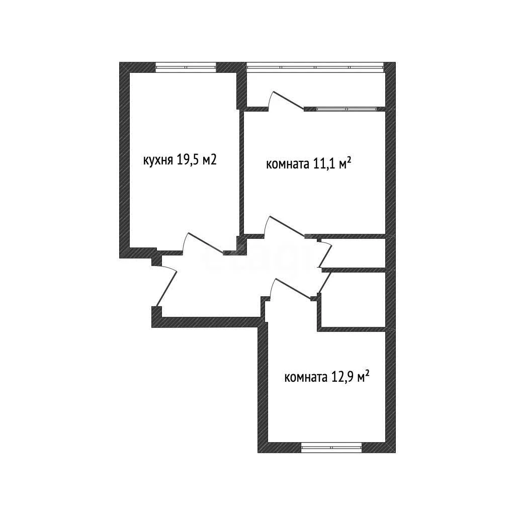 2-к квартира, 57.7м² (улица имени Генерала Брусилова, 5) - изображение 1