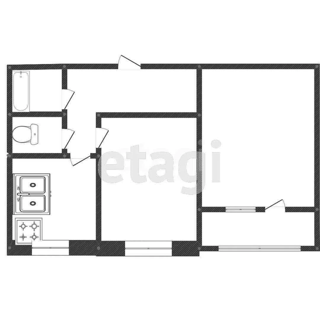 2-к квартира, 51.6м² (улица имени Героя Ростовского, 8к4) - изображение 1