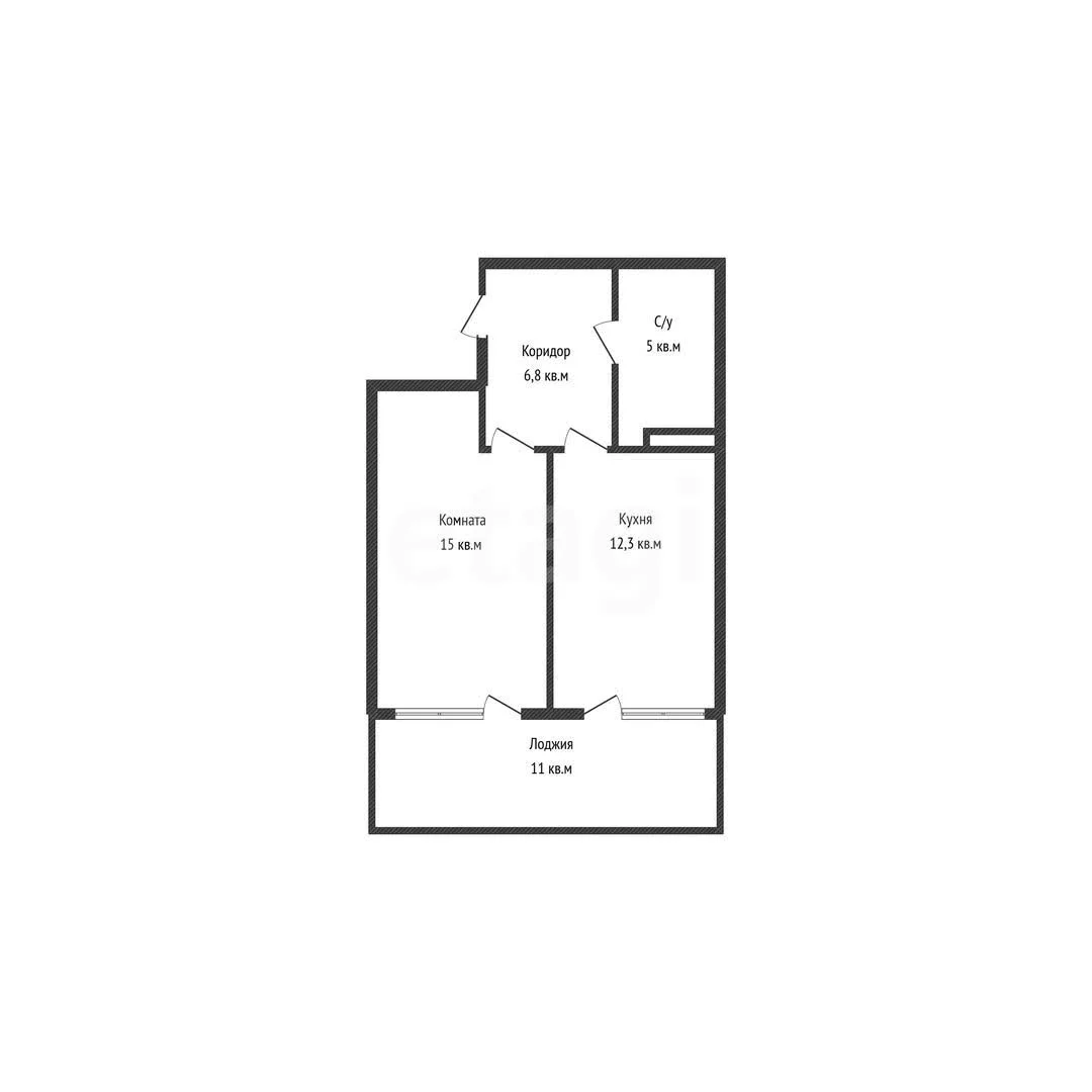 1-к квартира, 38.4м² (улица Кирилла Россинского, 3/1) - изображение 1