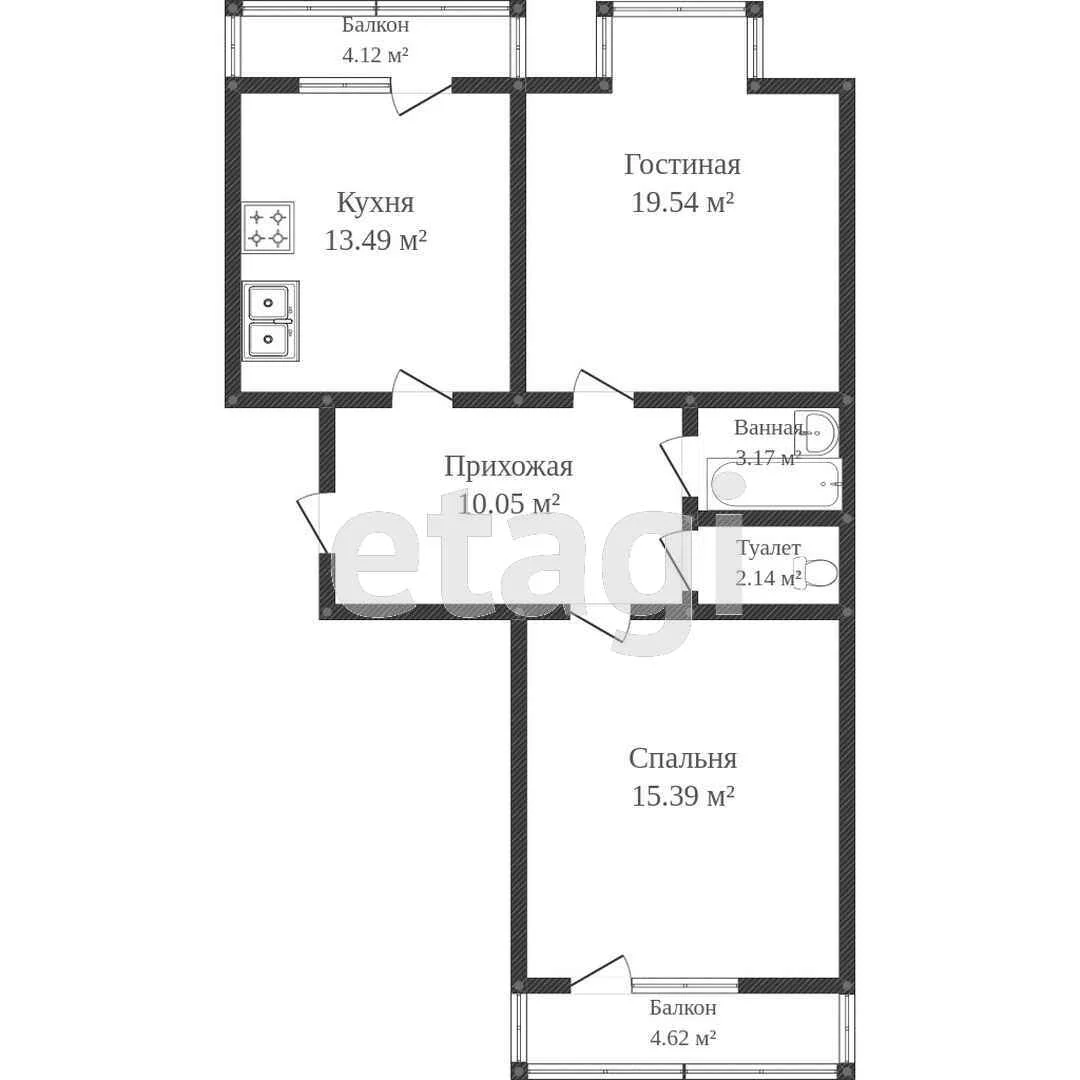 2-к квартира, 65.6м² (Кореновская улица, 2к3) - миниатюра 28
