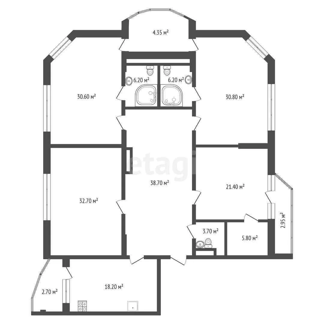 4-к+ квартира, 199.1м² (улица Фёдора Лузана, 23) - миниатюра 14