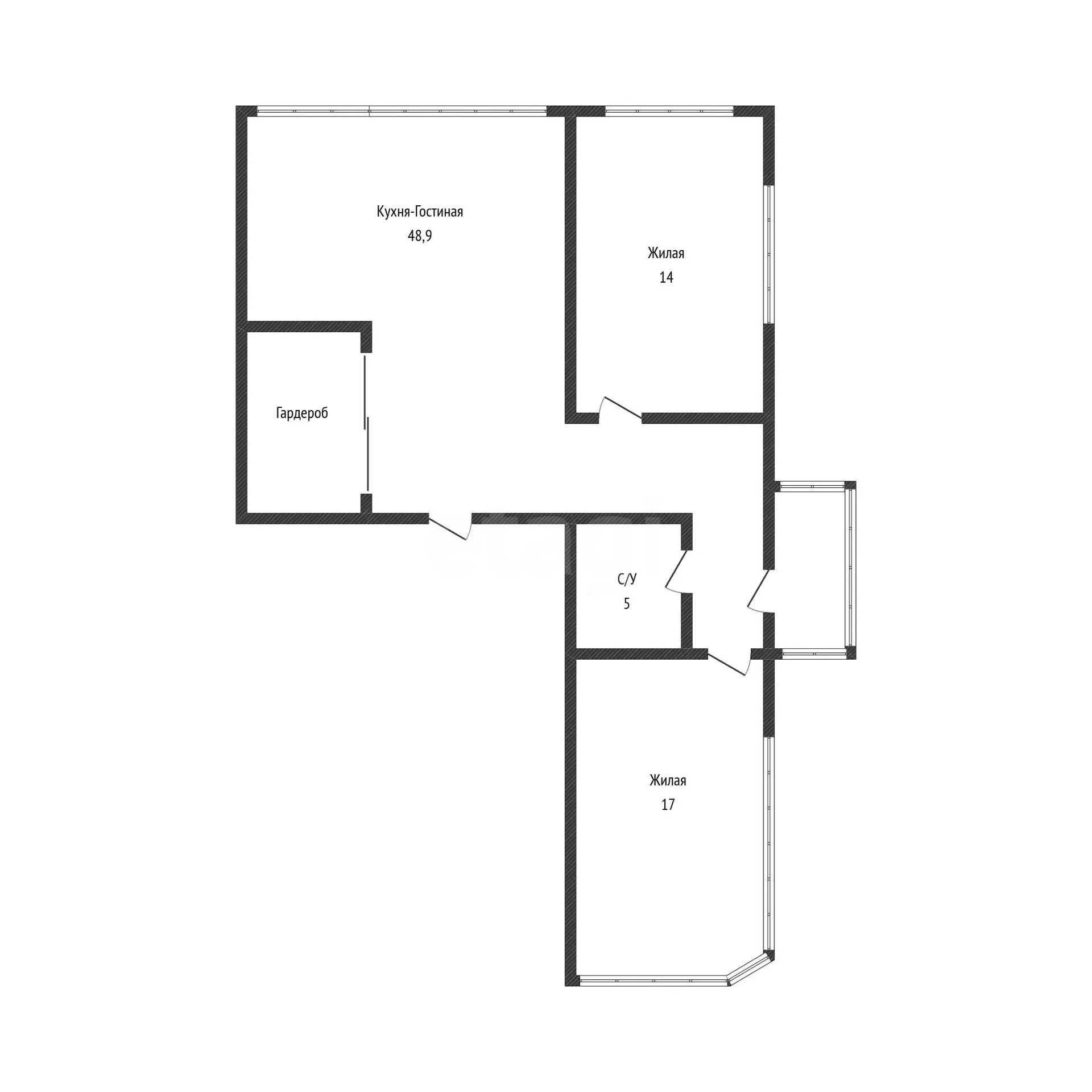 3-к квартира, 81.6м² (улица Садовое Кольцо, 1) - миниатюра 15