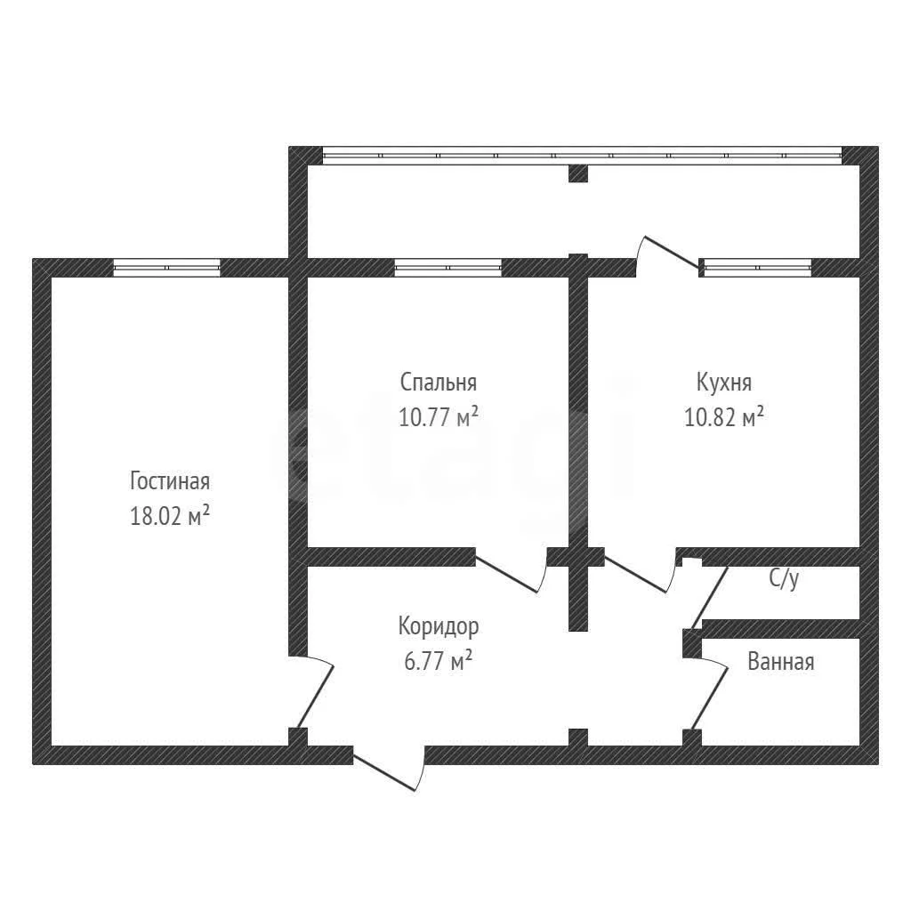 2-к квартира, 54.4м² (улица Фадеева, 429) - миниатюра 14