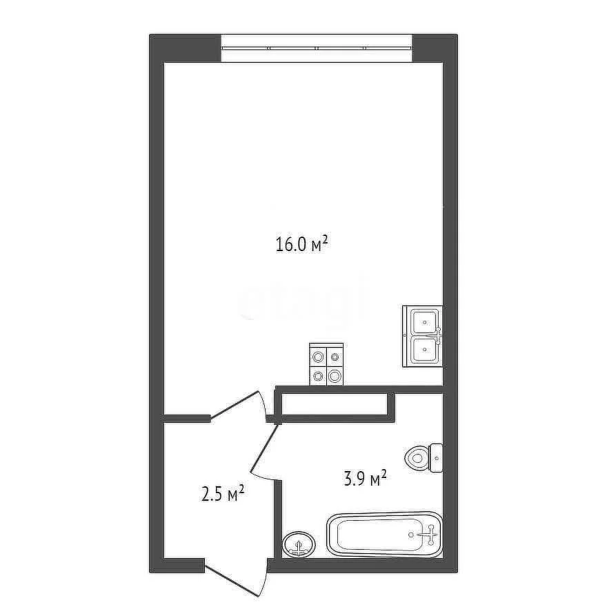Студия, 22.4м² (улица Ивана Беличенко, 90к1) - миниатюра 2