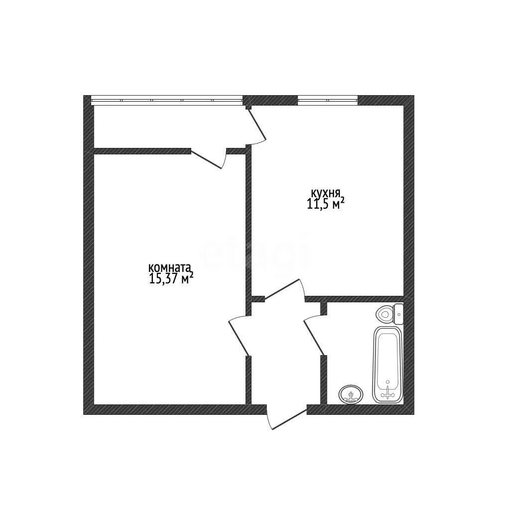 1-к квартира, 32.6м² (улица имени 75-летия Победы, 26/1) - миниатюра 8