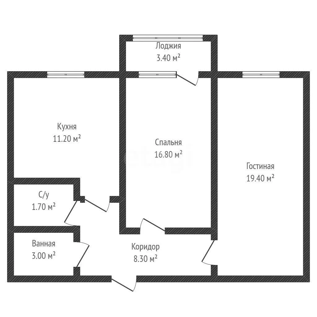 2-к квартира, 60.6м² (улица имени Валерия Гассия, 4/7к2) - миниатюра 33