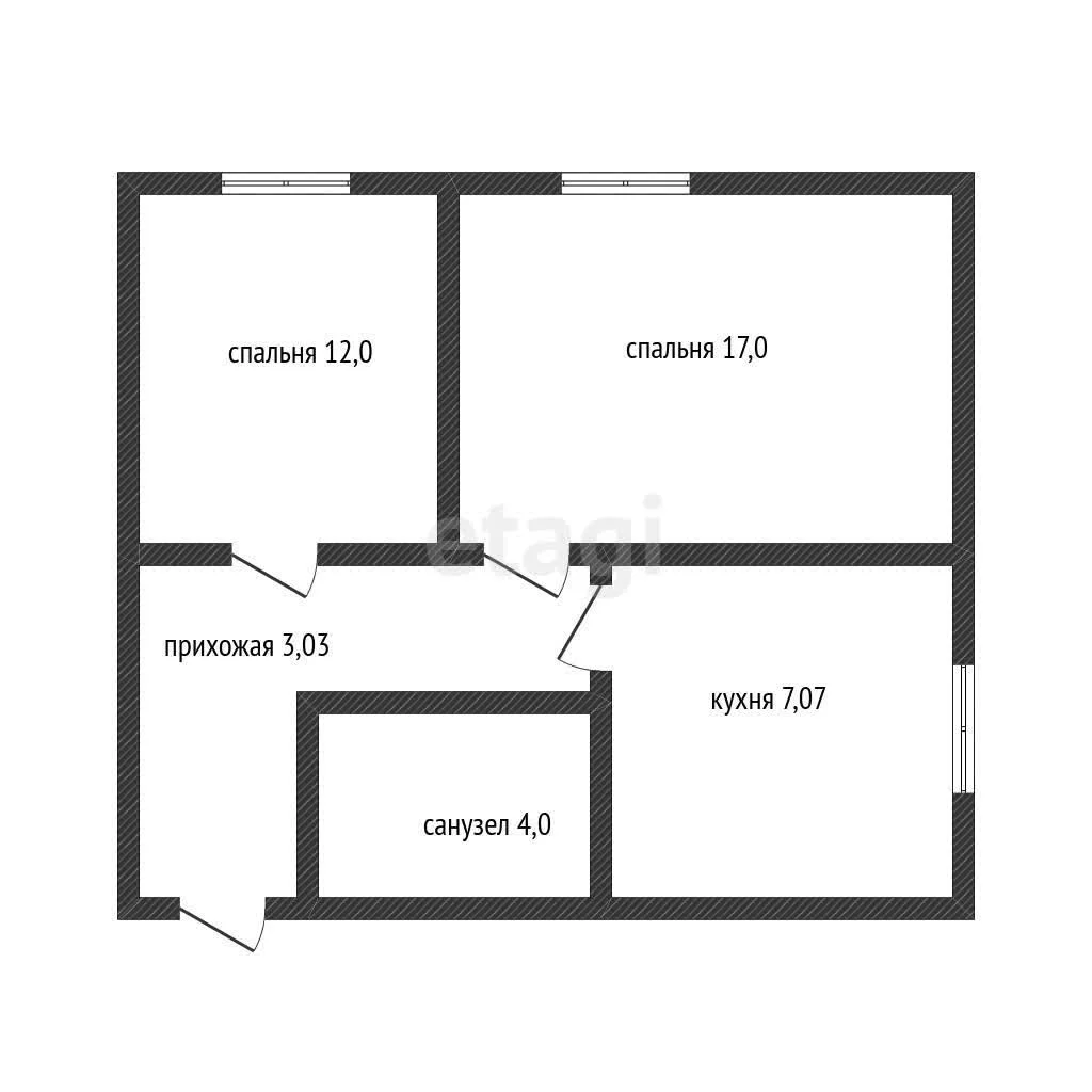 2-к квартира, 43.1м² (Хлебосольная улица, 2) - миниатюра 25