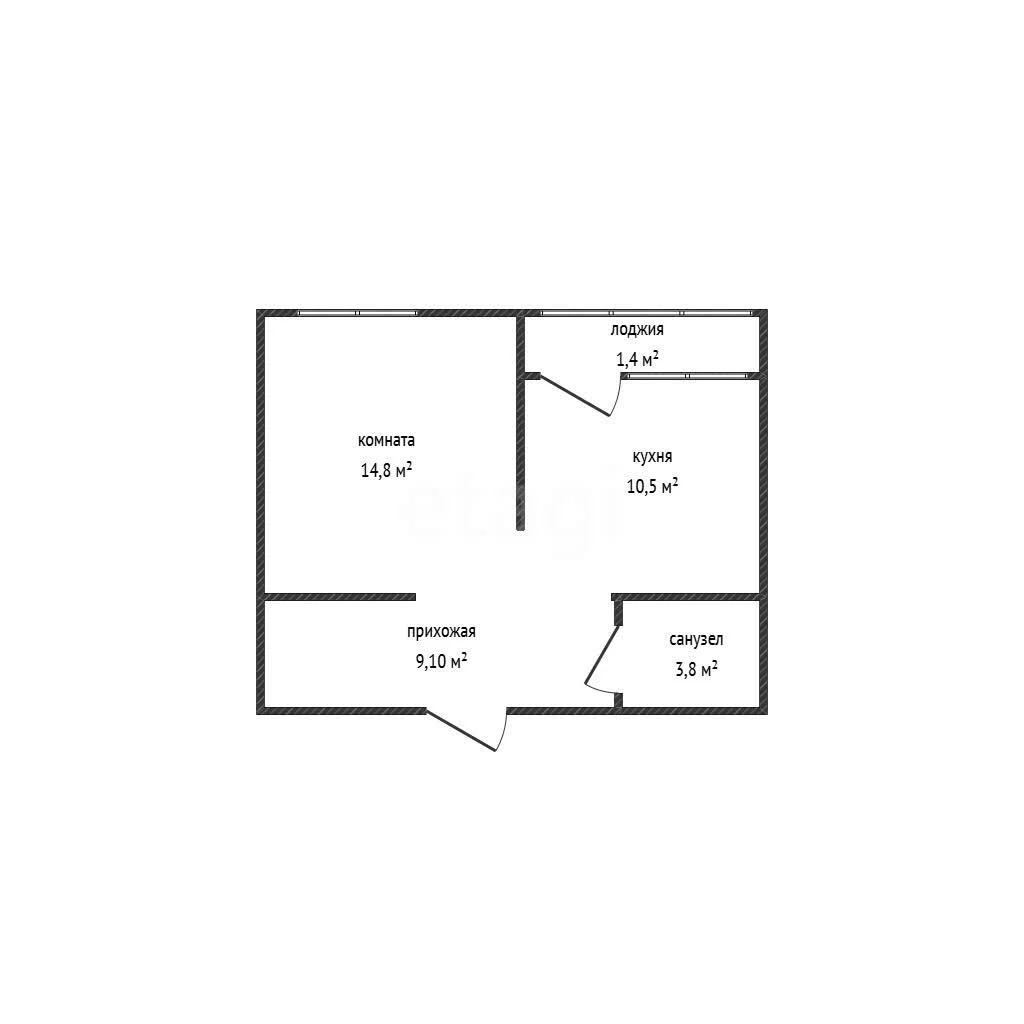 1-к квартира, 39.4м² (Питерская улица, 40к5) - миниатюра 7