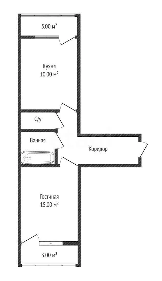 1-к квартира, 41.6м² (Рождественская набережная, 33) - миниатюра 9
