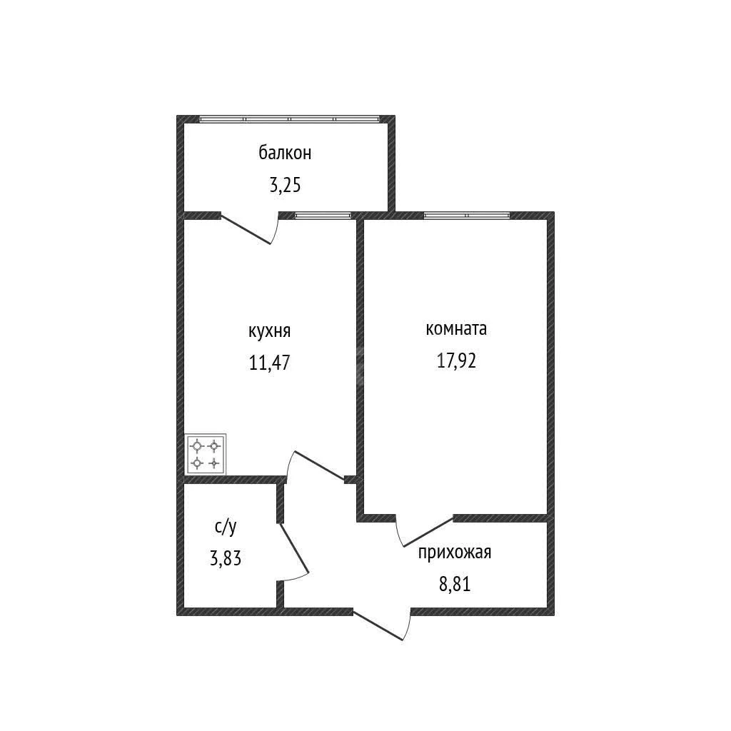1-к квартира, 42.9м² (Кореновская улица, 2к4) - миниатюра 16